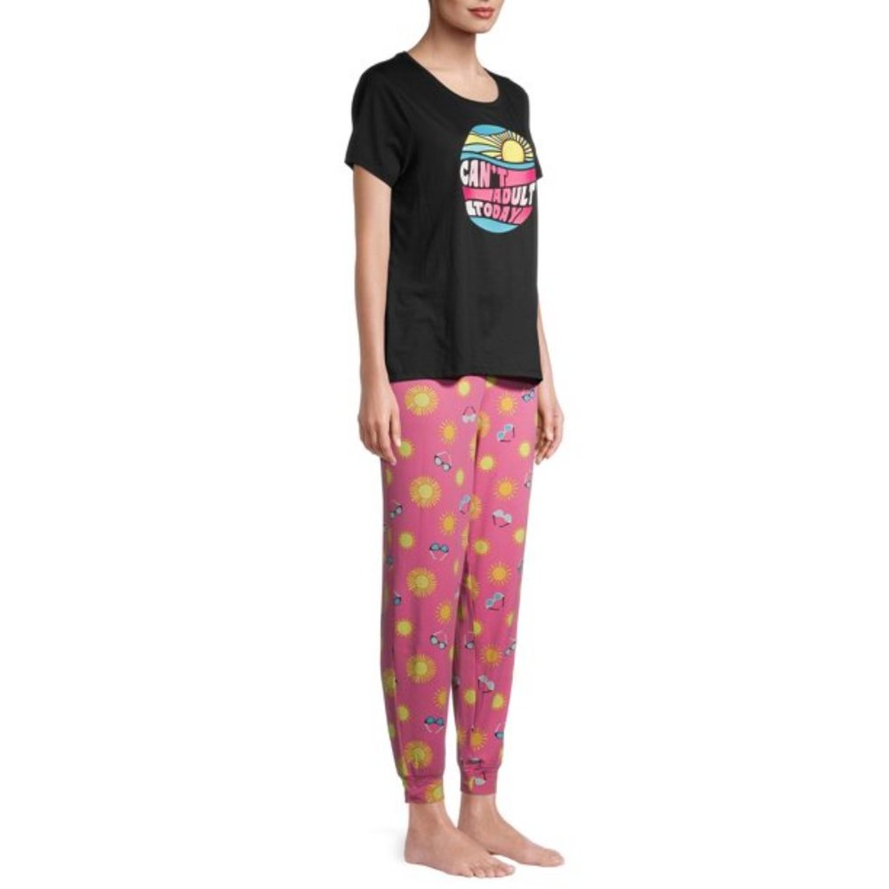 Secret Treasures Short Sleeve T-shirt and Joggers Pajama PJ Set Size Small NWT - Picture 3 of 6